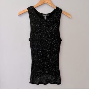 Laundry by Shelli Segal Silk Sequin Tank - Black